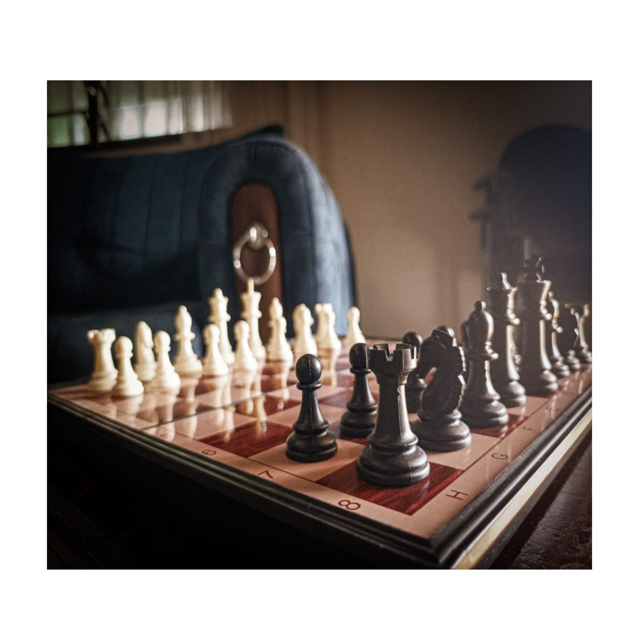A game of chess mid-play